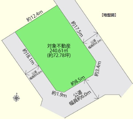 �Ԏ��} �y�n�ʐύL�X72.78�؂̐��`�n�I