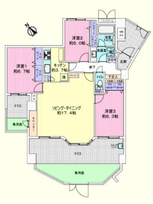 �Ԏ��} ��p��t��3LDK�E2Way�L�b�`���I